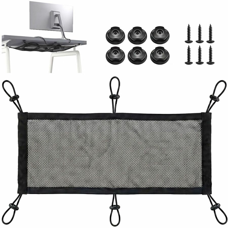 Turonic DM1 Under-Desk Cable Management Net Kit, Black
