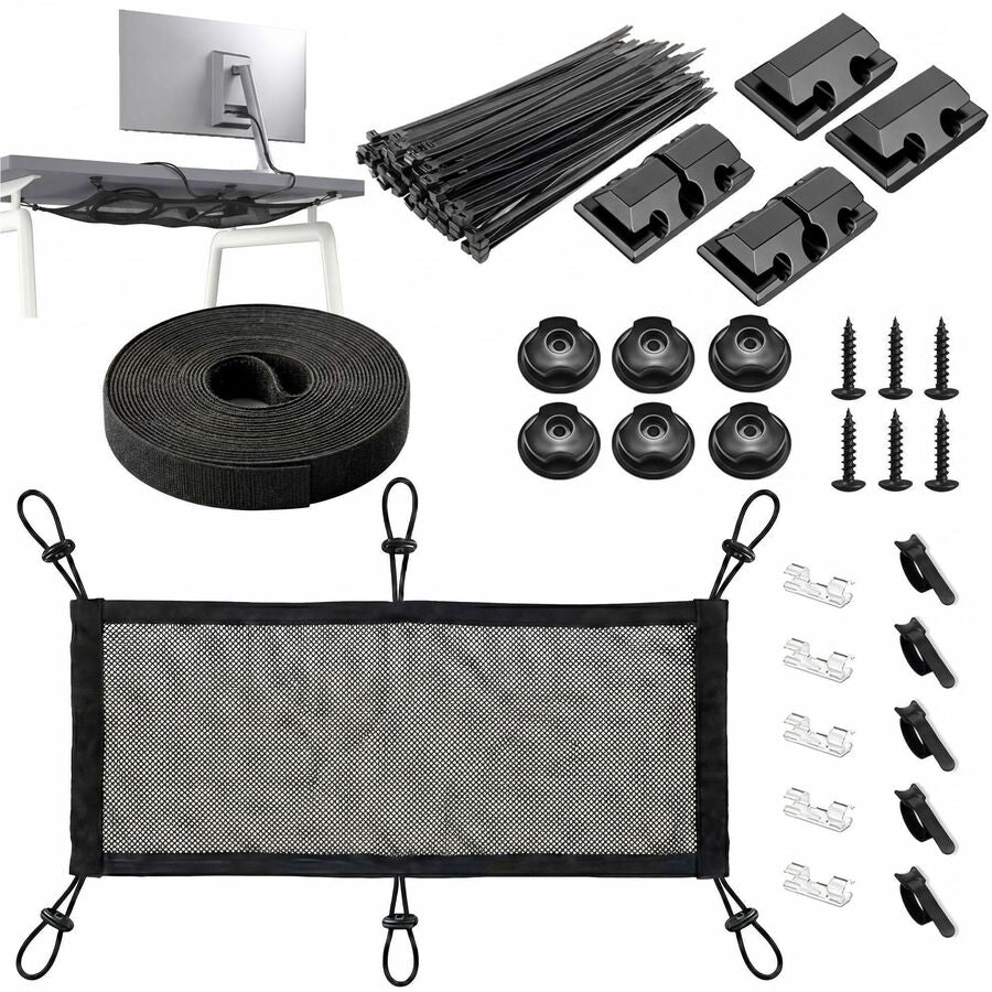 Turonic DM2 Under-Desk Cable Management Net Kit, Black