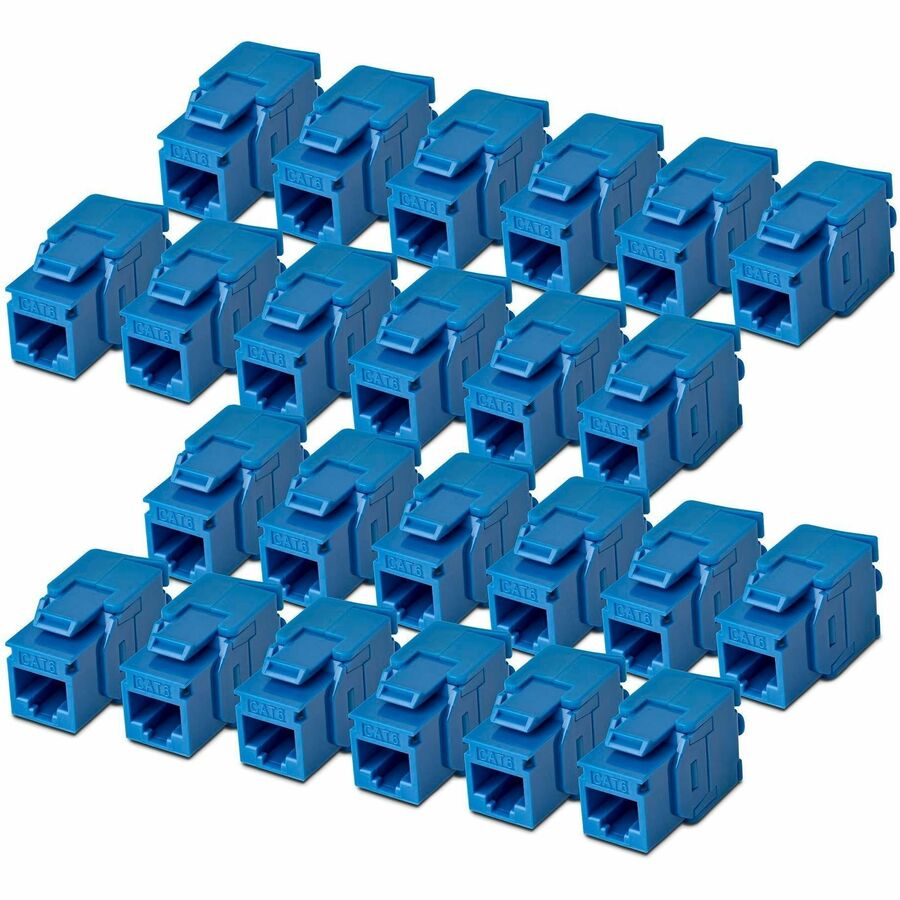 StarTech.com C6KEYTL180BL24PK Toolless Cat6 RJ45 Keystone Jacks, 24-Pack, Blue