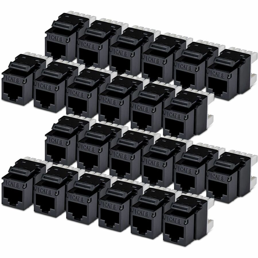 StarTech.com C6KEY110180BK24PK Cat6 RJ45 Keystone Jacks, 24-Pack, Black