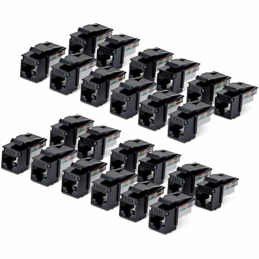 StarTech.com C6KEY110BK24PK Cat6 RJ45 Keystone Jacks, 24-Pack, Black