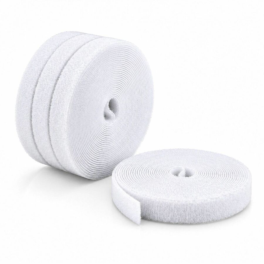 StarTech.com HKLP1505WH4PK 60 ft. Hook-and-Loop Cable Tie Roll, White, 4-Pack