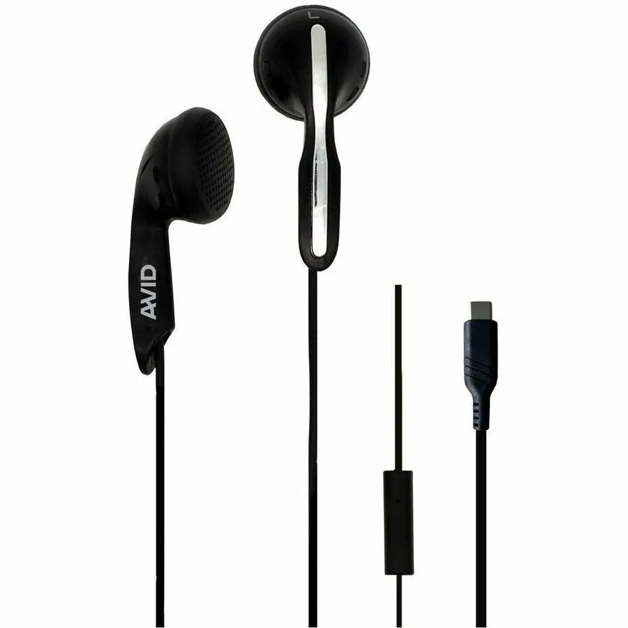AVID AE-1M Earset with USB Type C - In-Ear Stereo Headphones with Microphone for Classroom and Mobile Use