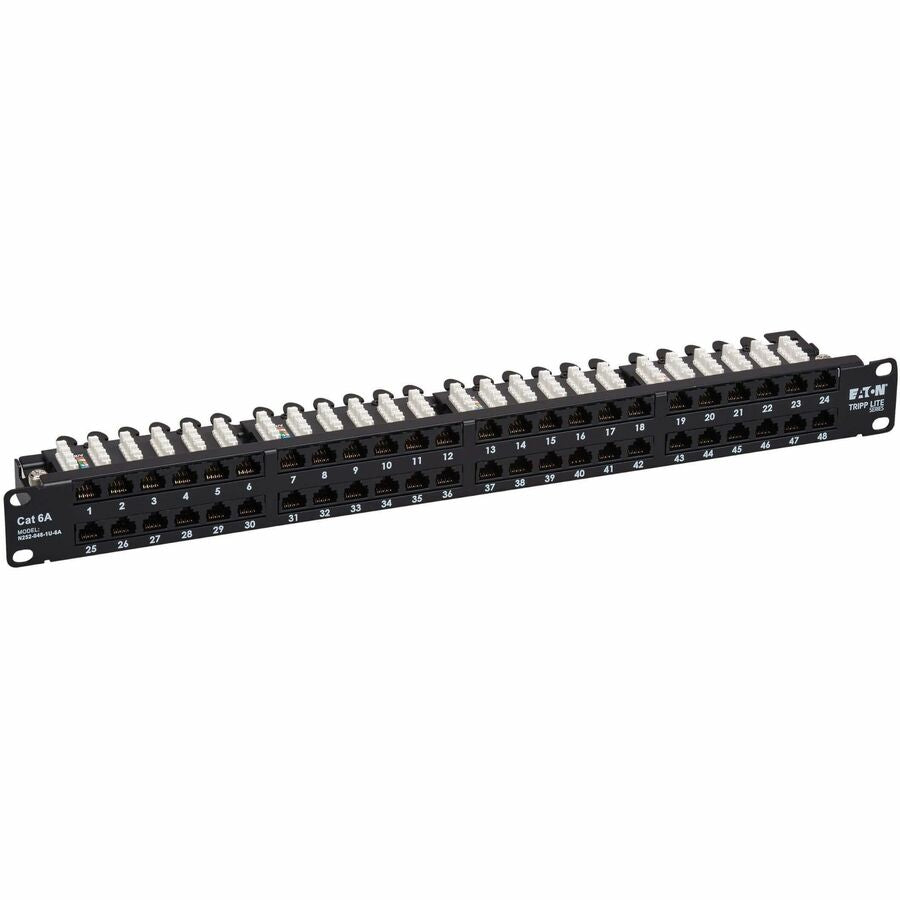 Eaton Tripp Lite Series N252-048-1U-6A 48-Port Cat6a Patch Panel, 10 GbE, RJ45, 110/Krone Punch-Down, 1U