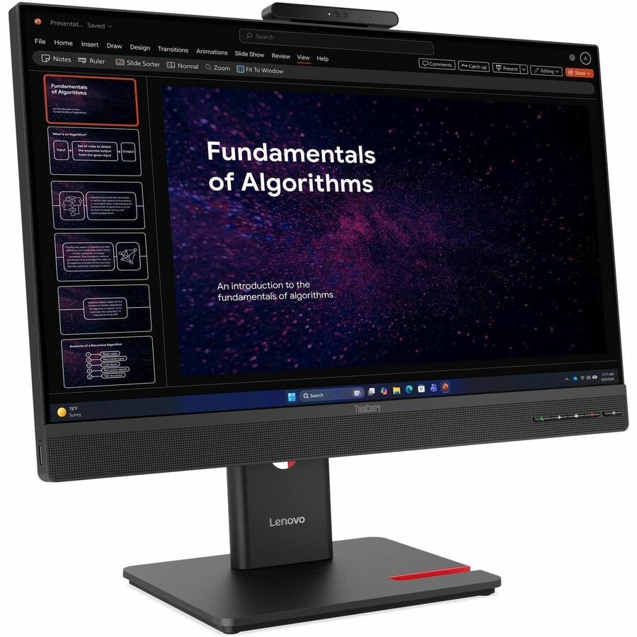 Lenovo ThinkCentre TIO24 Gen 6 23.8-Inch FHD Touchscreen Monitor, 13LBGAR6US