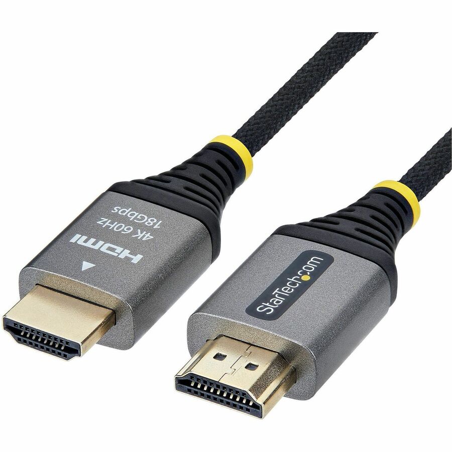 StarTech.com 10ft Premium Certified High Speed HDMI Cable – 4K UHD, 60Hz, Braided Nylon, Ultra-Flexible for Conference and AV Setups