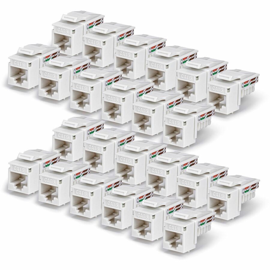 StarTech.com C6KEY110WHE24PK Cat6 Keystone Jack 24-Pack, 90-Degree 110 Punch-Down, White