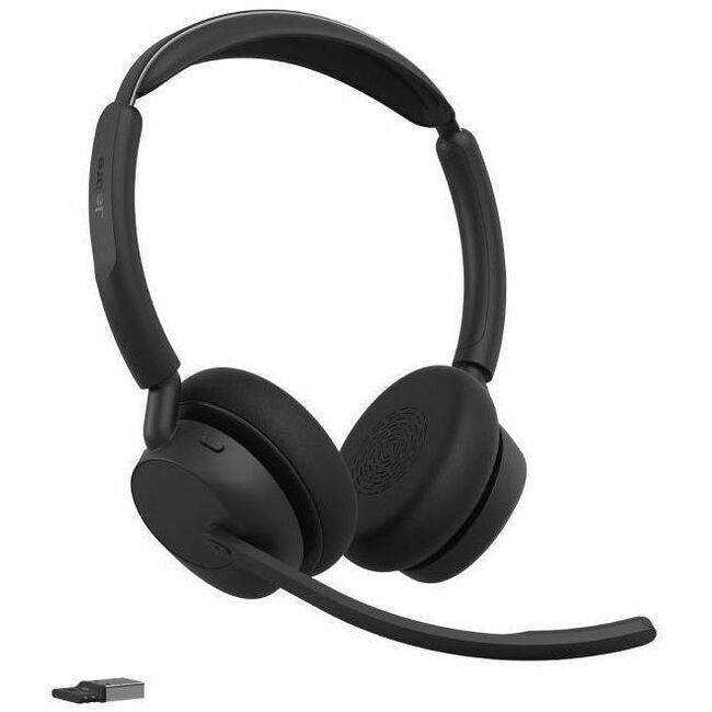 Jabra Evolve3 45 UC Stereo Wireless Headset with USB-A Dongle and Charging Stand, Part Number 34599-989-989