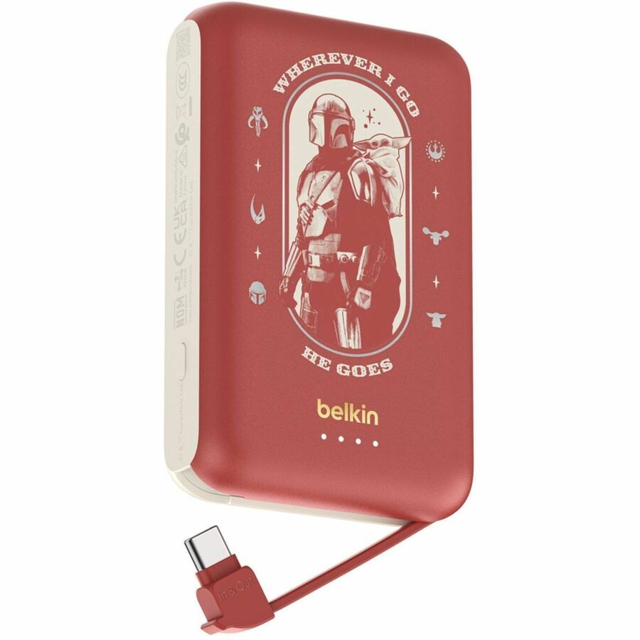 Belkin BoostCharge 10K Power Bank with Integrated USB-C Cable, The Mandalorian & Grogu, BPB021bkSD-LF
