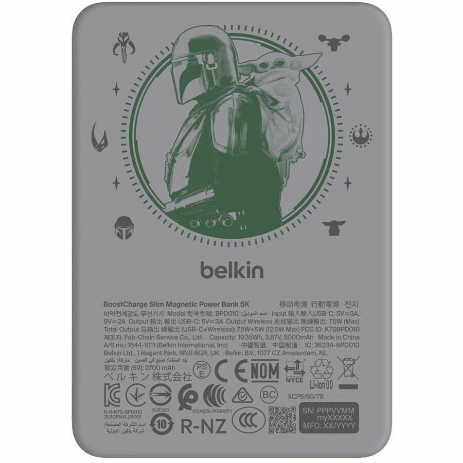 Belkin BoostCharge Slim Magnetic Power Bank 5K The Mandalorian & Grogu, BPD010bkCH-LF