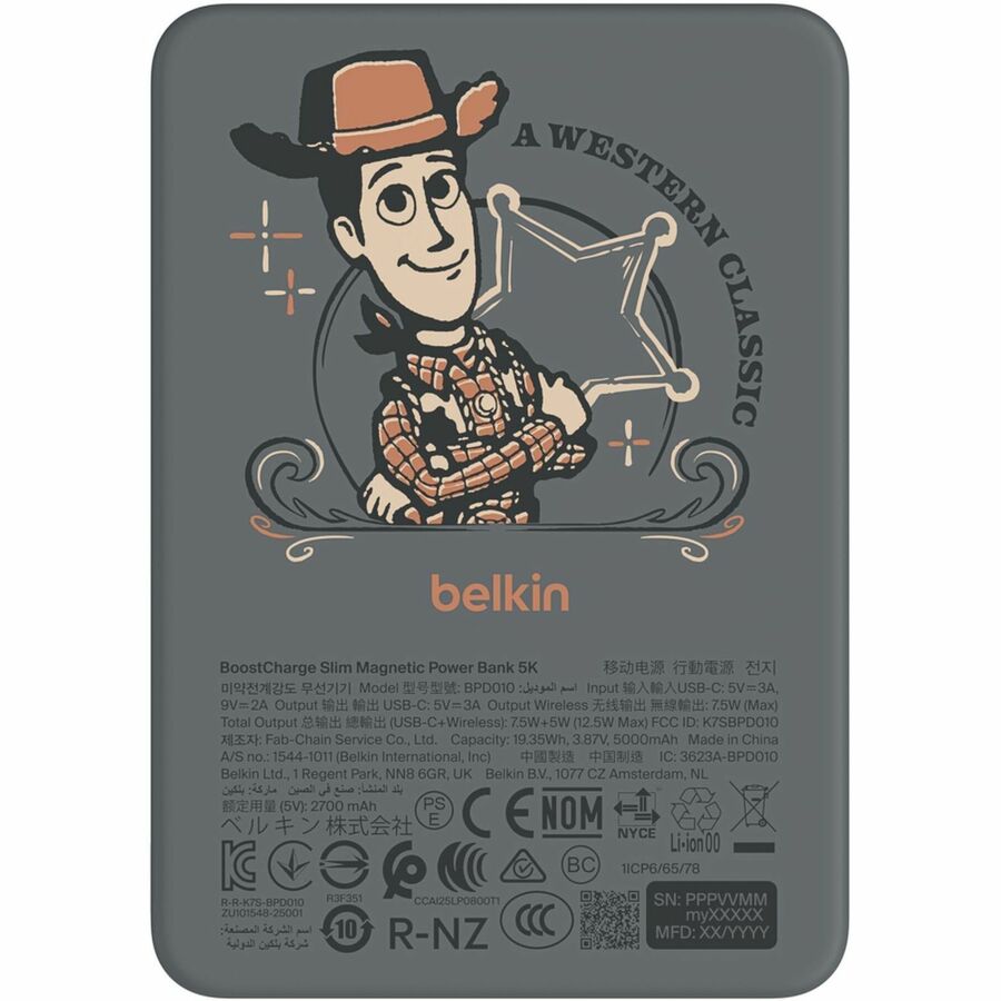 Belkin BoostCharge Slim Magnetic Power Bank 5K Toy Story 5, BPD010bkCH-PX