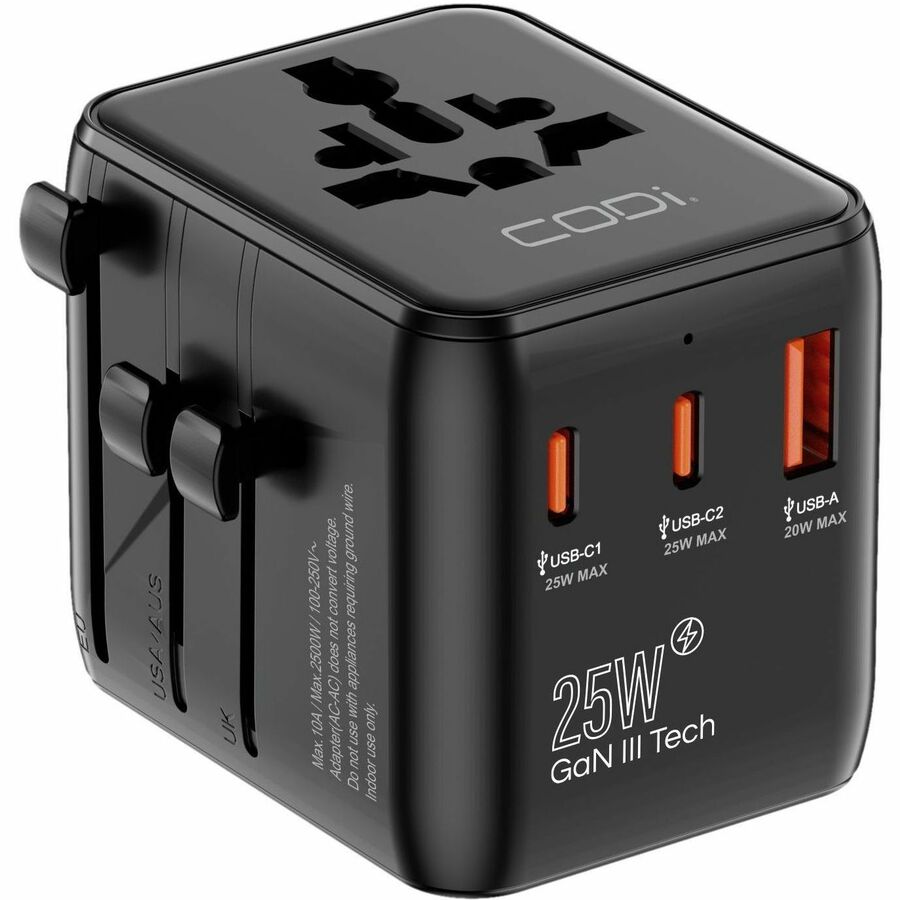 CODi International Travel Adapter with 25W USB-C PD, ITA1036-CA
