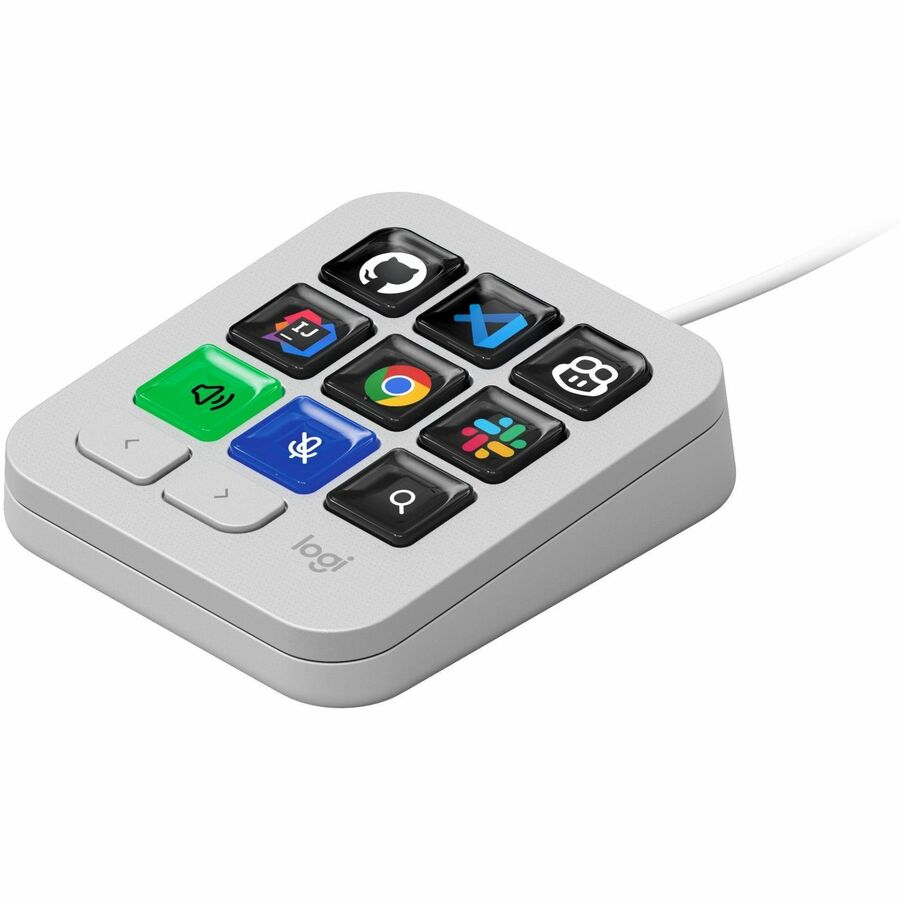 Logitech MX Keypad 920-013890 Programmable Macro Pad for Developers, 9 LCD Keys, USB-C, Pale Gray