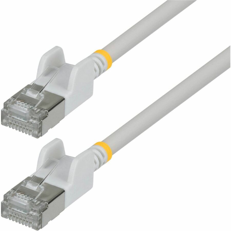 StarTech.com Ultra Slim Cat6a Ethernet Cable, White, 6-Inch, N6APATSTP34WHS-6IN
