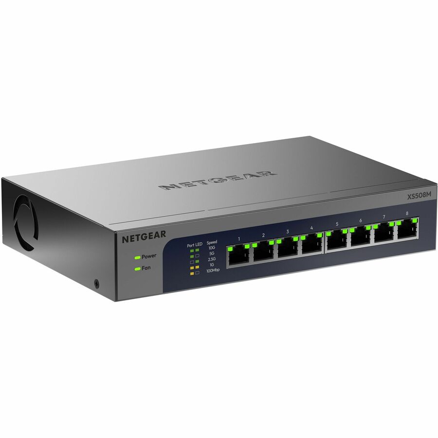 NETGEAR XS508Mv2 8-Port 10G Multi-Gigabit Unmanaged Ethernet Switch, XS508M-200NAS