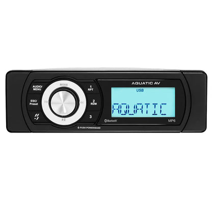 Aquatic AV MP6 Shallow Mount Marine Stereo with Bluetooth and Waterproof Design