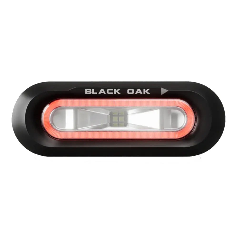 Black Oak LED Low Pro Flush Marine Spreader Light with Red LED - Durable Waterproof Design