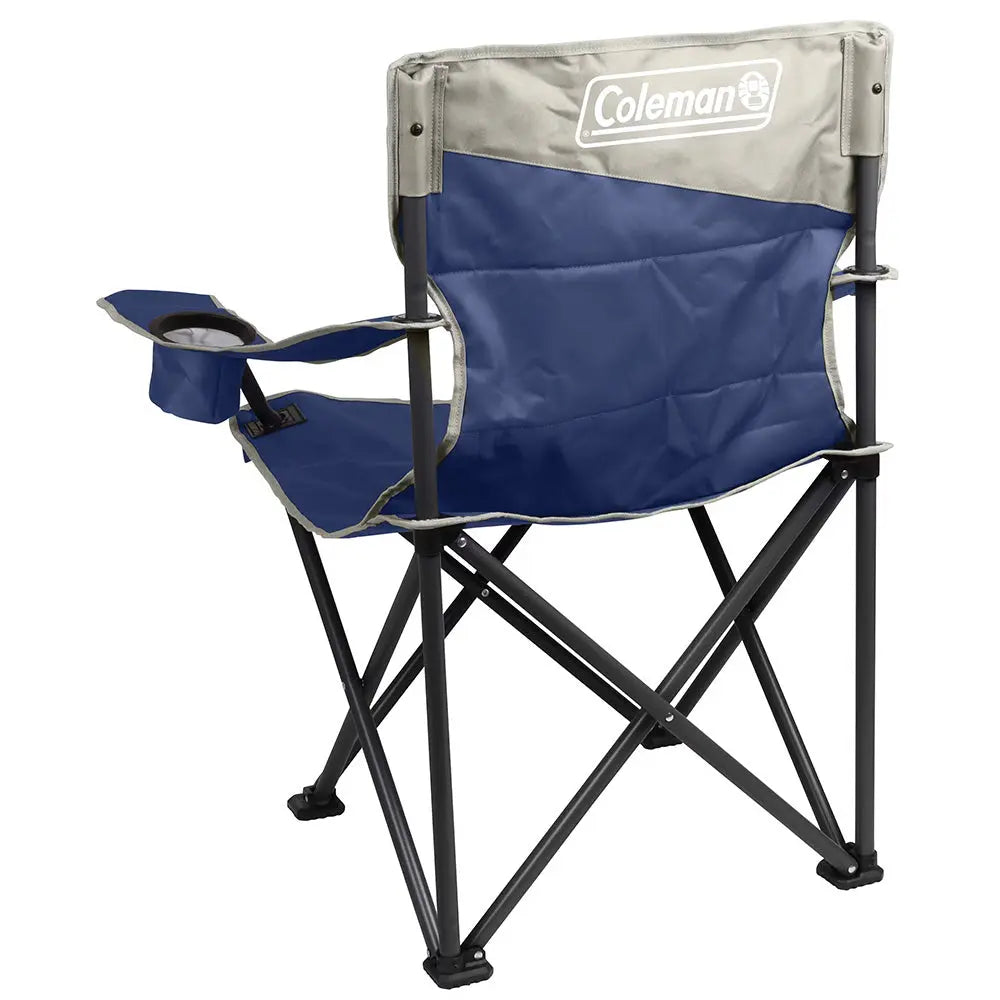 Coleman Big & Tall Quad Camping Chair - Skyfall Blue with Heavy-Duty Steel Frame and Drainable Seat