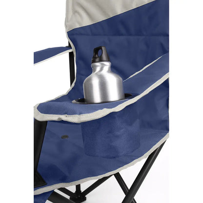 Coleman Big & Tall Quad Camping Chair - Skyfall Blue with Heavy-Duty Steel Frame and Drainable Seat