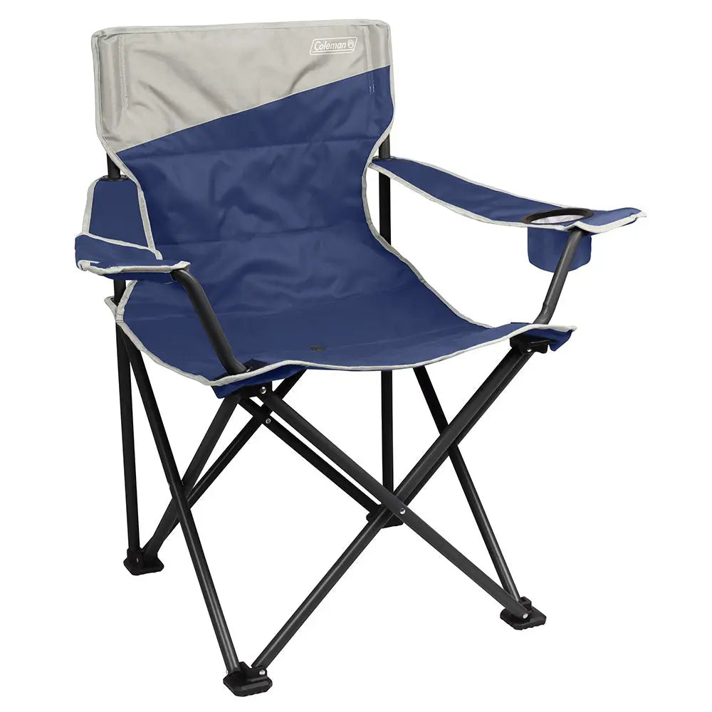Coleman Big & Tall Quad Camping Chair - Skyfall Blue with Heavy-Duty Steel Frame and Drainable Seat