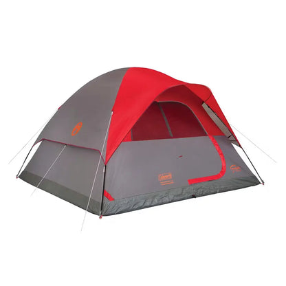 Coleman Flatwoods II 6-Person Lightweight Dome Camping Tent - Red