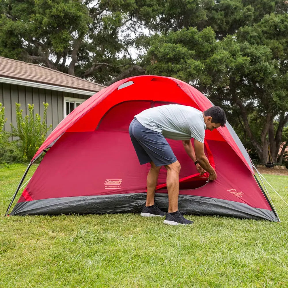 Coleman Flatwoods II 6-Person Lightweight Dome Camping Tent - Red