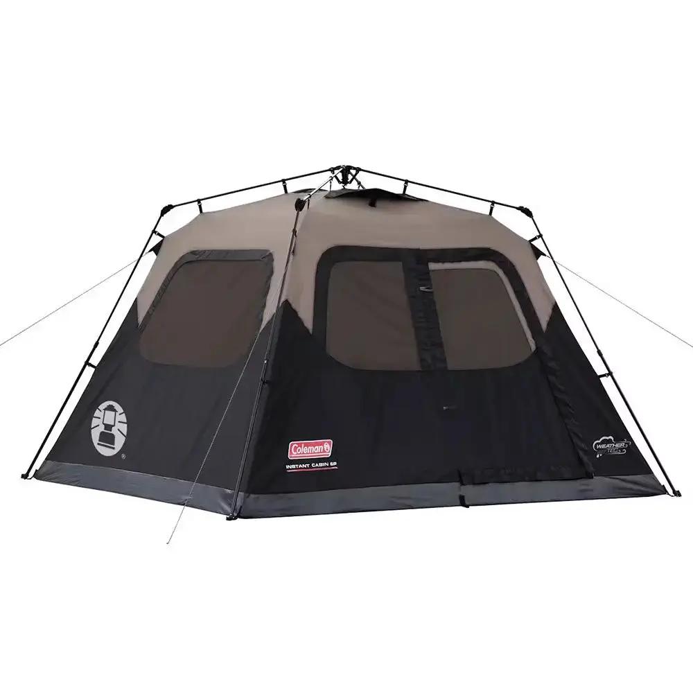 Coleman 6-Person Instant Cabin Tent Black with Quick Setup and WeatherTec Technology by Coleman