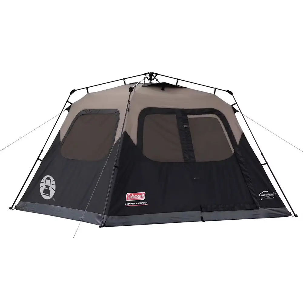 Coleman 6-Person Instant Cabin Tent Black with Quick Setup and WeatherTec Technology