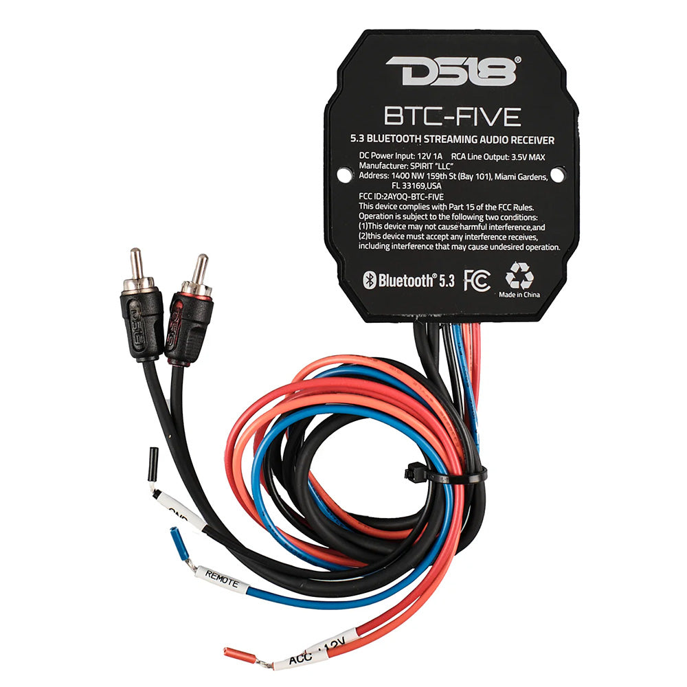 DS18 BTC-FIVE Universal Bluetooth 5.3 Audio Receiver for Cars and Marine