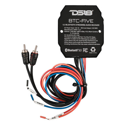 DS18 BTC-FIVE Universal Bluetooth 5.3 Audio Receiver for Cars and Marine