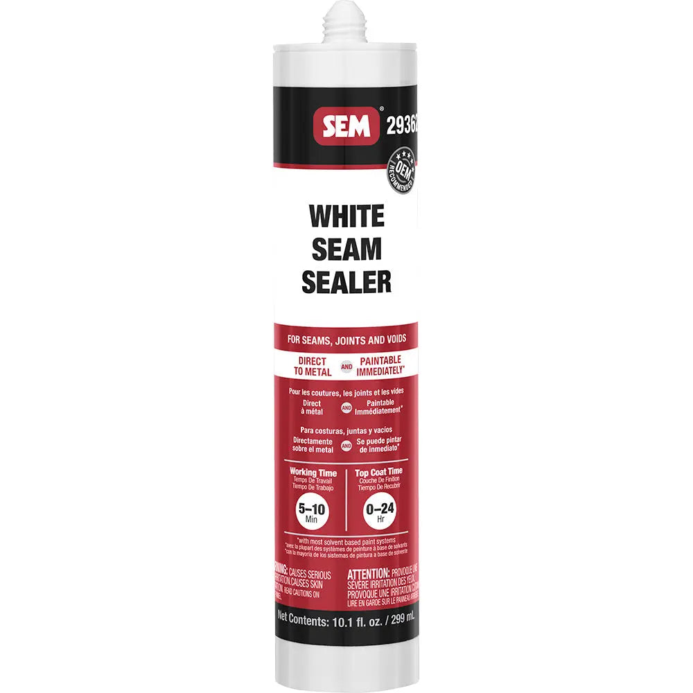 SEM 1K Seam Sealer 10.1oz Tube - White for Interior and Exterior Sealing