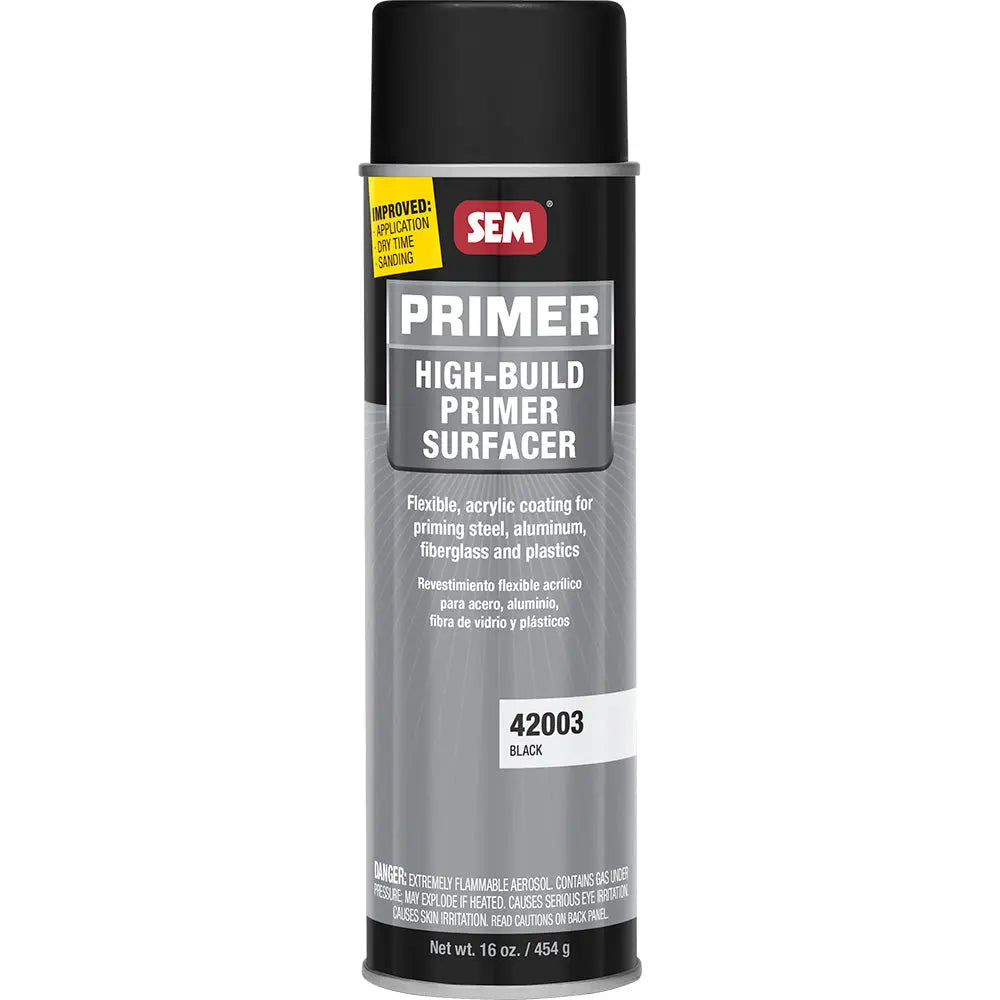 SEM High-Build Primer Surfacer 20oz Aerosol Can – Black for Automotive and Industrial Applications