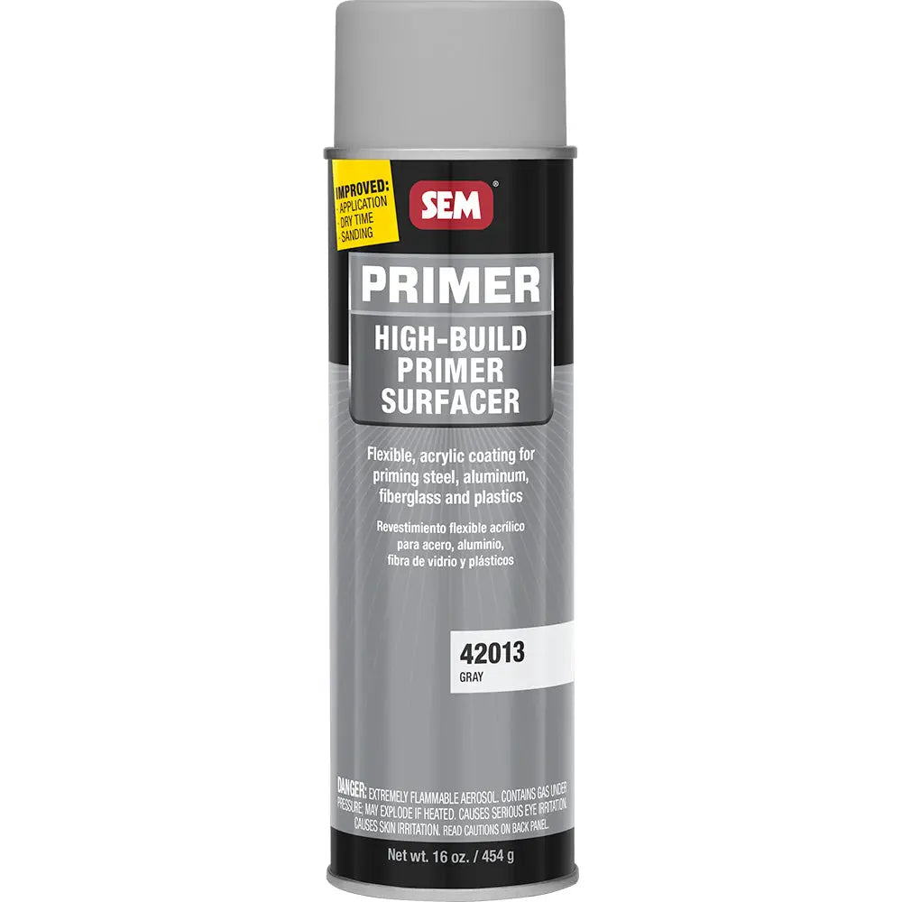 SEM High-Build Primer Surfacer 20oz Aerosol Can - Grey for Metal and Plastic Surfaces