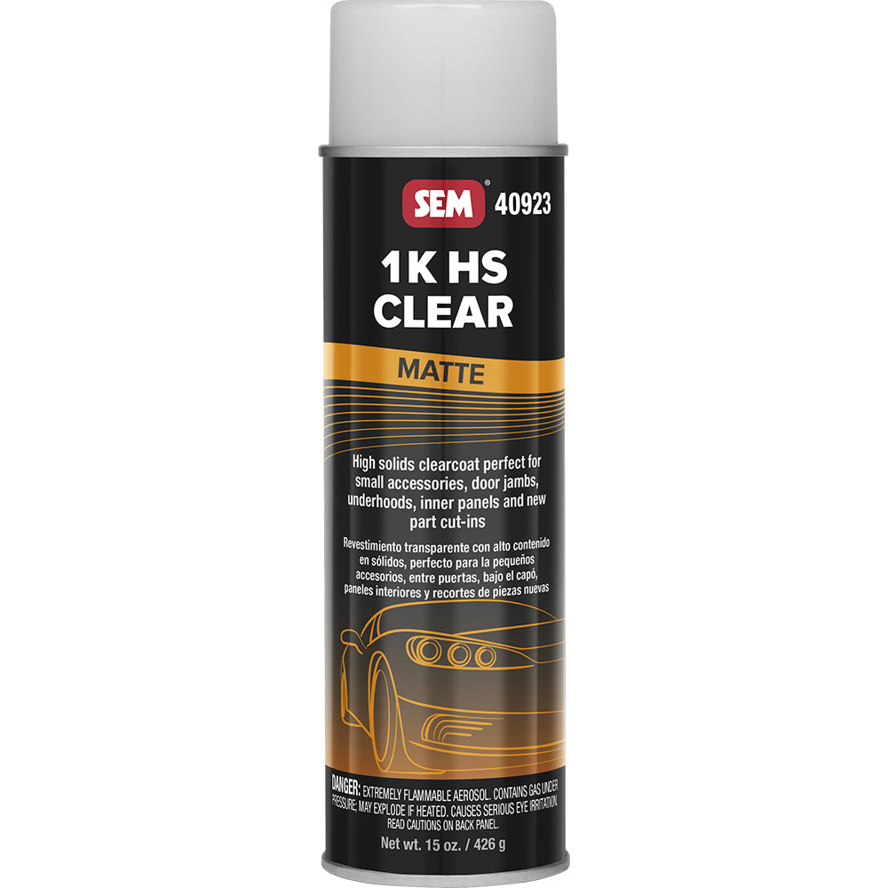 SEM 1K HS Clear Matte Finish Aerosol Spray - 20 oz. High Solids Clearcoat for Automotive Refinishing