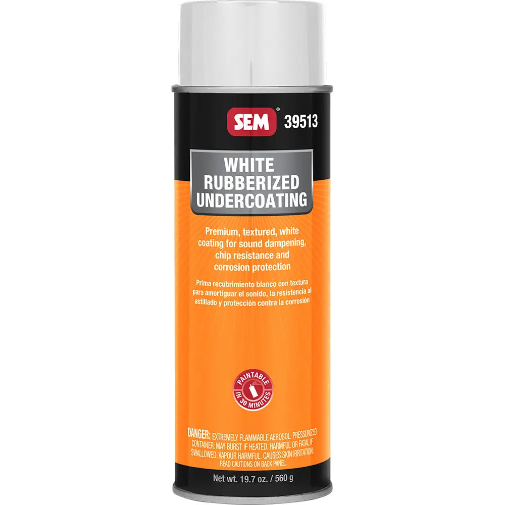 SEM Rubberized Undercoating 24oz Aerosol Can - White for Rust and Sound Dampening
