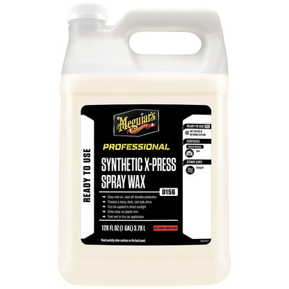 Meguiar's Synthetic X-Press Spray Wax 1 Gallon - Hydrophobic Polymer Technology for Deep Gloss and Durable Protection
