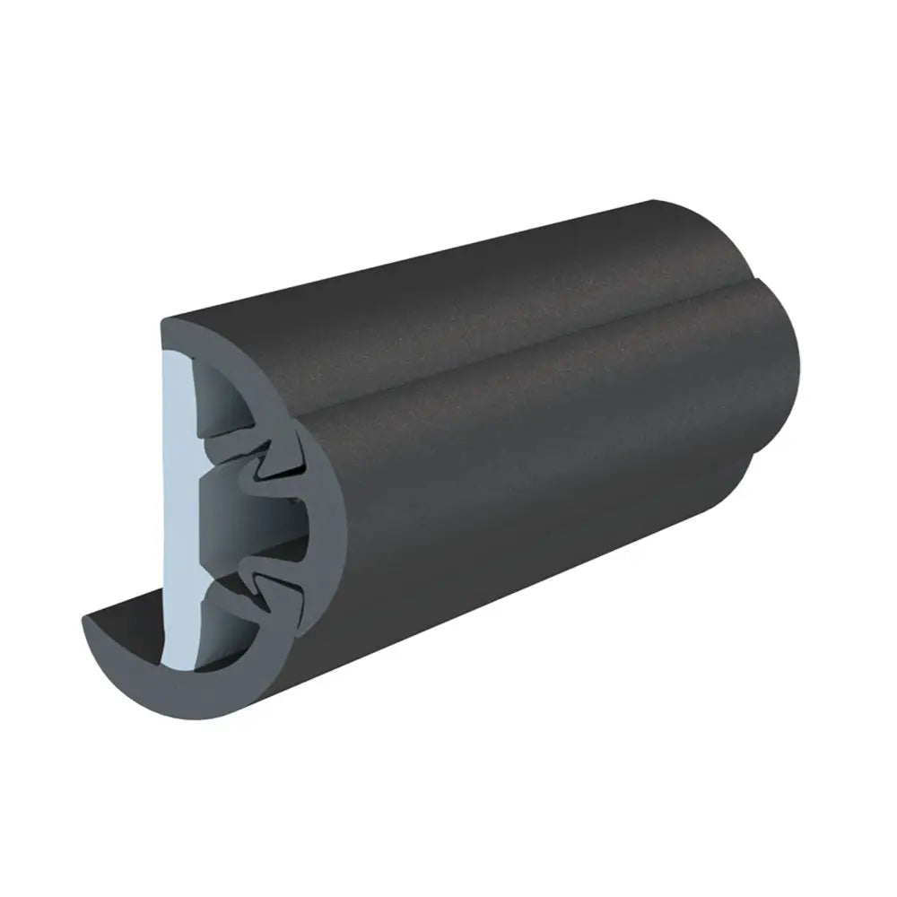 TACO Marine SuproFlex Rub Rail Kit with Flex Vinyl Overlay Insert – 2 Inches High x 1-1/4 Inches Wide x 80 Feet Long – Black with Black Insert