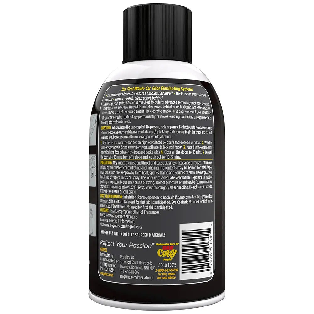 Meguiar's G181302 Whole Car Air Refresher Odor Eliminator - Black Chrome Scent