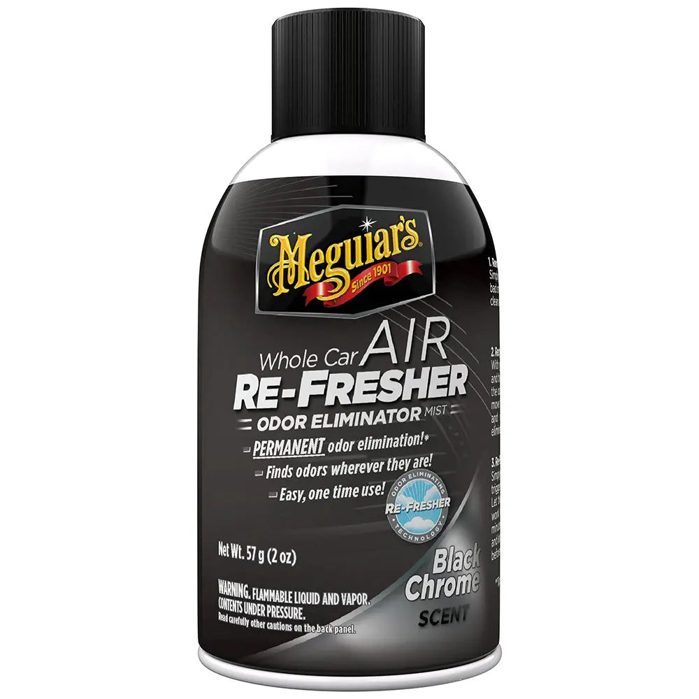 Meguiar's G181302 Whole Car Air Refresher Odor Eliminator - Black Chrome Scent
