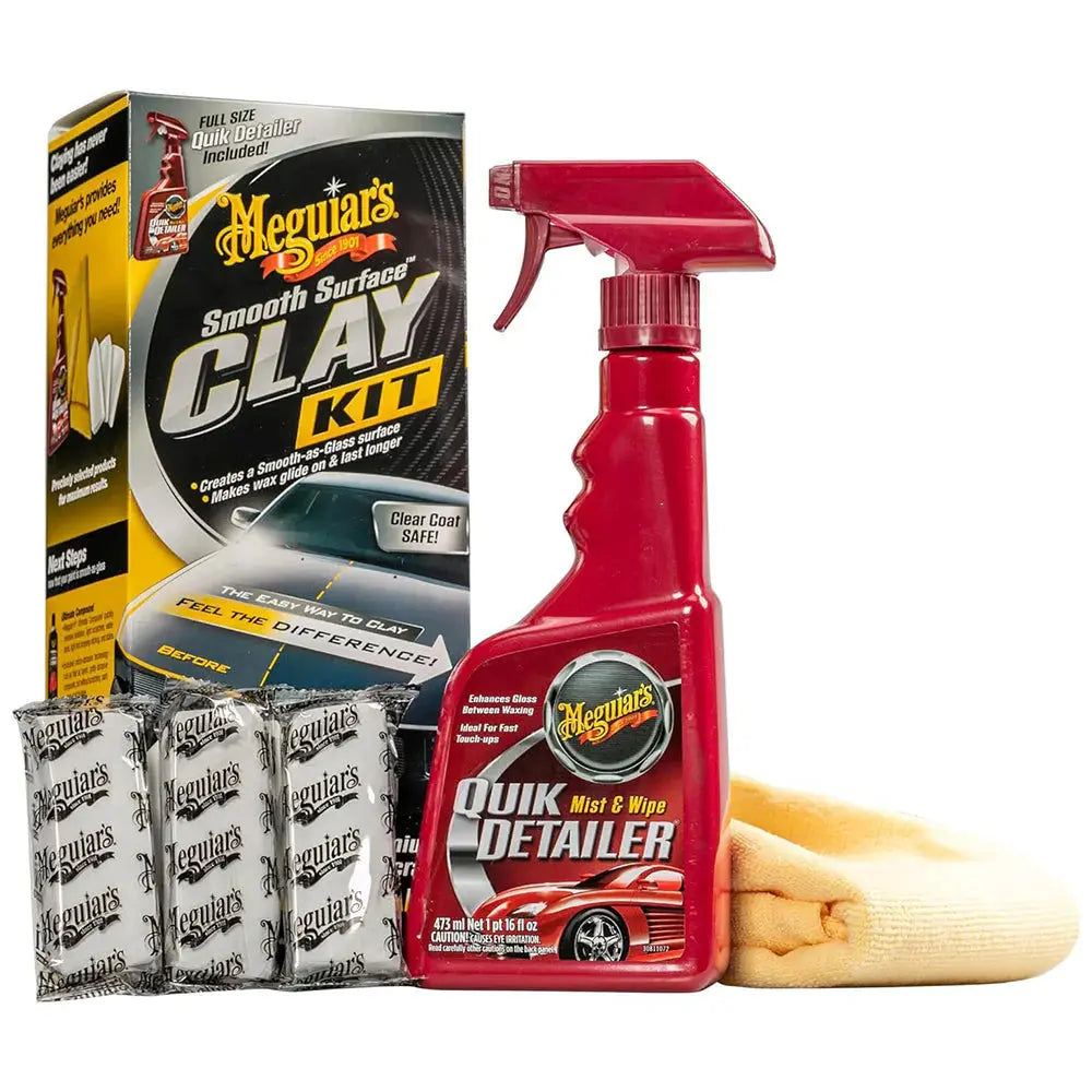 Meguiar's Smooth Surface Clay Kit - G191700 for Enhanced Paint Finish and Longer-Lasting Wax Protection