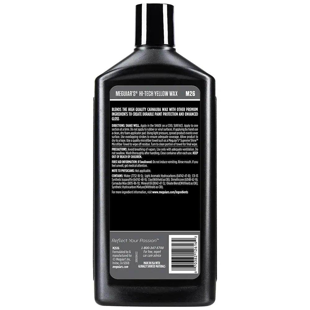 Meguiar's Hi-Tech Yellow Wax - 16oz Liquid Car Wax for Deep Shine and Durable Protection