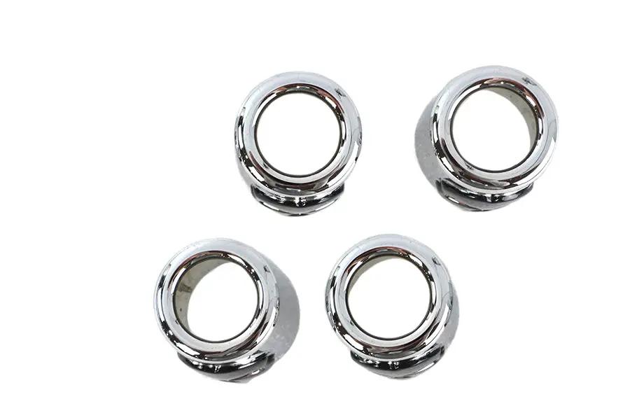 Motorshop Pushrod Cover Cup Set Chrome with Black Skull Design, Fits Harley Davidson Models by Motorshop