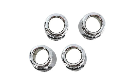Motorshop Pushrod Cover Cup Set Chrome with Black Skull Design, Fits Harley Davidson Models by Motorshop