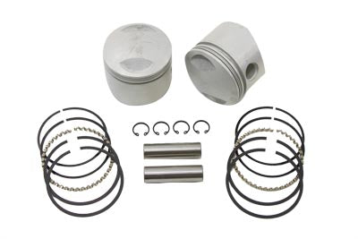 Motorshop 80 inch Overhead Valve Piston Set .010 Oversize for Harley Davidson FL and FX Models