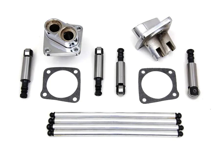 Motorshop Solid Tappet Kit Chrome Finish for Harley Davidson FL Models by Motorshop