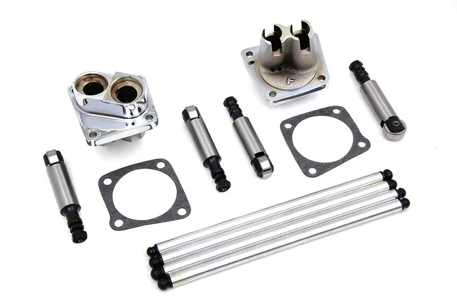 Motorshop Solid Tappet Kit Chrome Finish for Harley Davidson FL Models by Motorshop