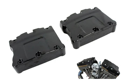 V-Twin Black Titanium TC-88 Rocker Box Cover Set for Harley Davidson FLST Models by V-Twin