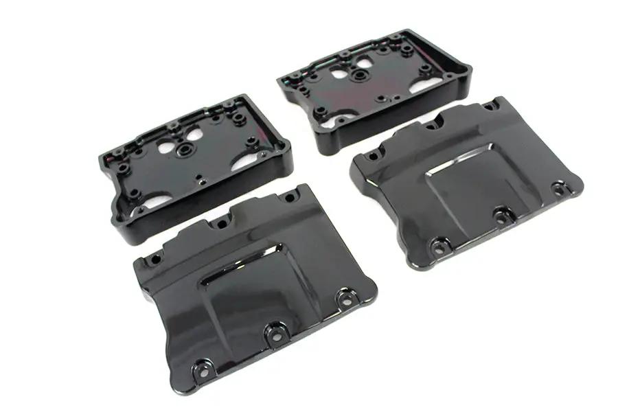 V-Twin Black Titanium TC-88 Rocker Box Cover Set for Harley Davidson FLST Models by V-Twin
