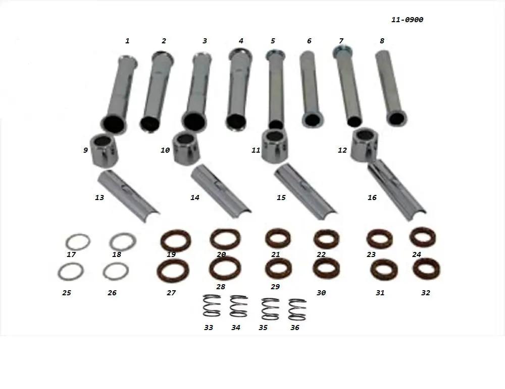 Motorshop Chrome Pushrod Cover Kit for Harley Davidson FL 1966-1975 – Part #75728D by Motorshop
