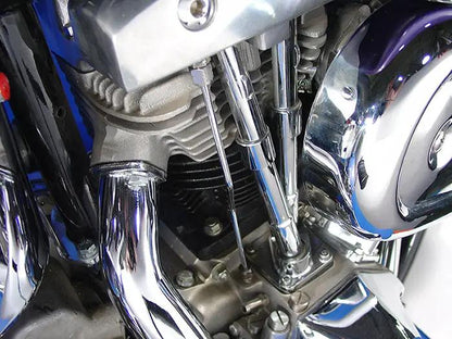 Motorshop Chrome Pushrod Cover Kit for Harley Davidson FLT and FXR (Part #75720) by Motorshop